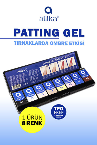 Ailika Patting Jel Paletli 8 Renk Kalıcı Oje Ombre Özellikli