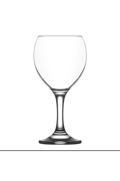 LAV Misket Cam Kırmızı Şarap Kadehi 6'lı 260 ml Ayaklı (Meşrubat Bardağı)