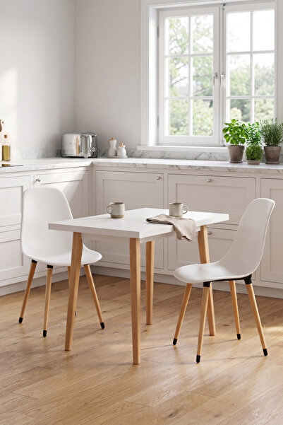 VİLİNZE Eames Sandalye Avanos Ahşap Mdf Mutfak Masası Takımı - 60x90 Cm