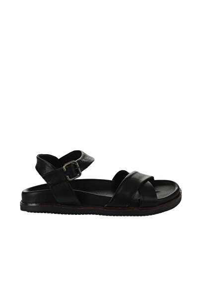 Bueno Shoes Black Leather Women's Sandals 01Wu5830