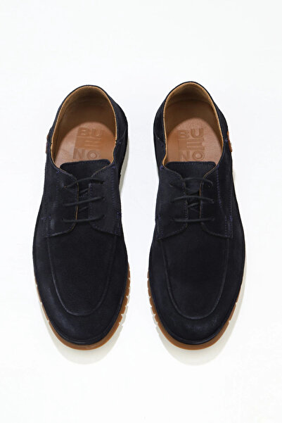 Bueno Shoes Pantofi casual pentru bărbați din piele intoarsa albastru marin 0...