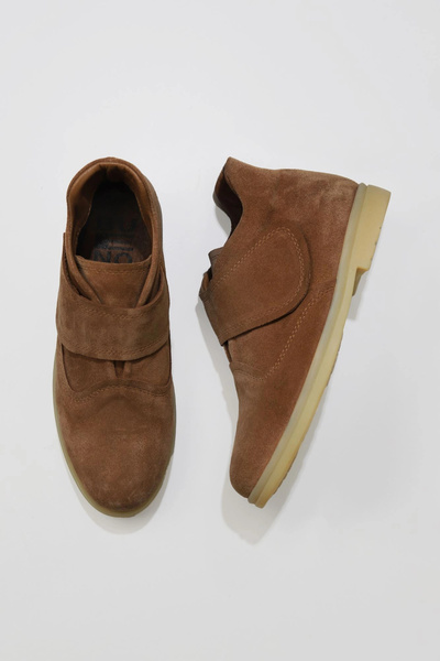 Bueno Shoes Cizme plate de damă din piele intoarsa deschisa maro 01wt3312