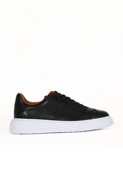 Bueno Shoes حذاء رياضي رجالي من الجلد الأسود العتيق 32ma105