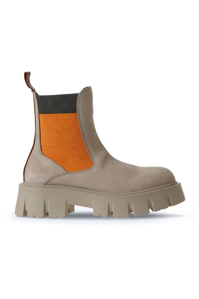 Bueno Shoes حذاء مسطح نسائي من الجلد باللون البيج متعدد الألوان 01wv4613