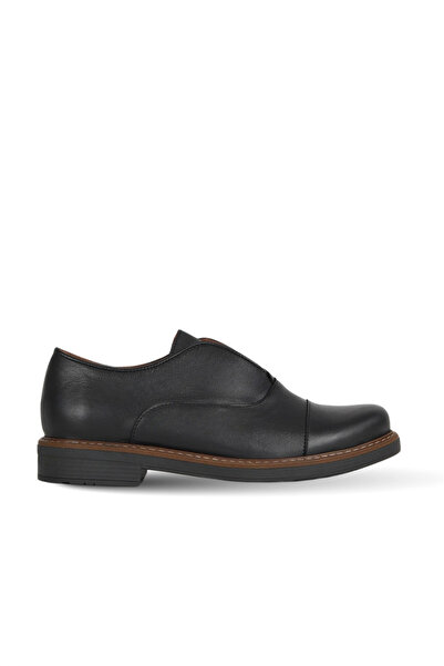 Bueno Shoes حذاء نسائي من الجلد الأسود بكعب منخفض 01wf2200