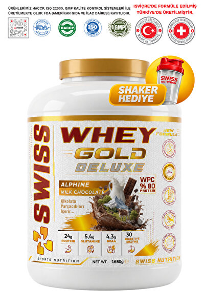 Swiss Nutrition WPC80-%80 Protein-Whey Gold Deluxe Alpine Milk Chocolate 55 S...