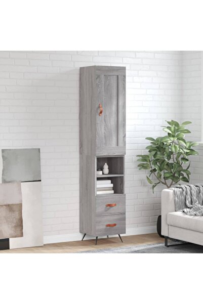 Concept Dulap înalt, gri sonoma, 34,5x34x180 cm, lemn prelucrat