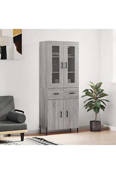 Concept Dulap înalt, gri sonoma, 69,5x34x180 cm, lemn compozit