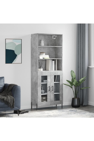 Concept Dulap înalt, gri beton, 69,5x34x180, lemn compozit