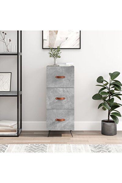 Concept Servantă, gri beton, 34,5x34x90 cm, lemn compozit
