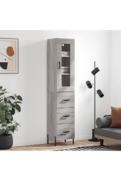 Concept Dulap înalt, gri sonoma, 34,5x34x180 cm, lemn prelucrat