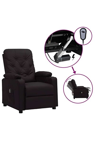 Concept Fotoliu rabatabil electric, negru, piele ecologică