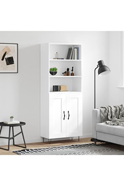 Concept Dulap înalt, alb, 69,5x34x180 cm, lemn compozit