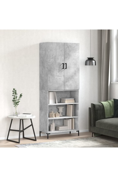 Concept Dulap înalt, gri beton, 69,5x34x180, lemn compozit