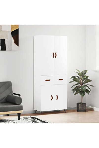 Concept Dulap înalt, alb, 69,5x34x180 cm, lemn compozit