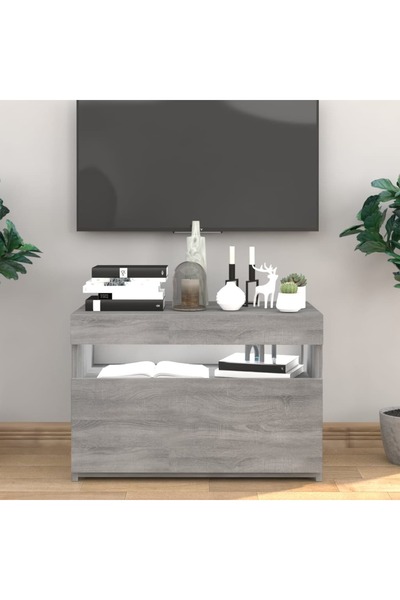 Concept Comodă TV cu lumini LED, gri sonoma, 60x35x40 cm