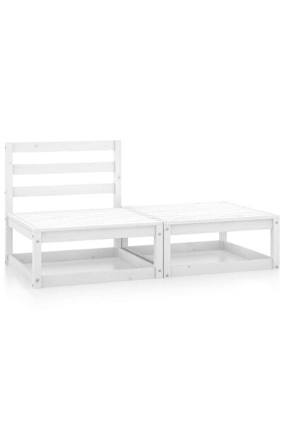 Concept Set mobilier de grădină, 2 piese, alb, lemn masiv de pin