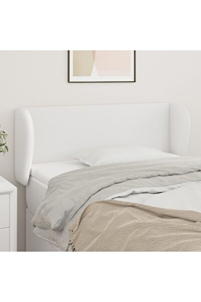 Concept Tăblie de pat cu aripioare alb 103x23x78/88 cm piele ecologică