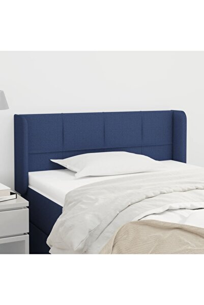 Concept Tăblie de pat cu aripioare albastru 93x16x78/88 cm textil