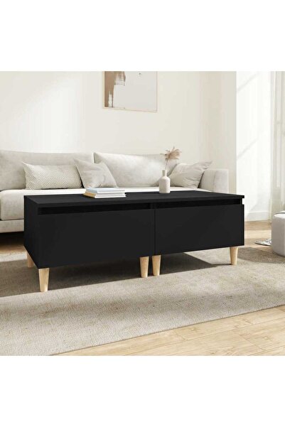Concept Mese laterale, 2 buc., negru, 50x46x35 cm, lemn compozit
