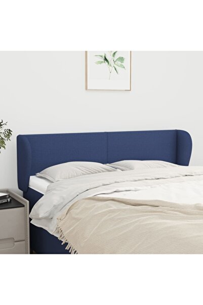 Concept Tăblie de pat cu aripioare, albastru, 147x23x78/88 cm textil