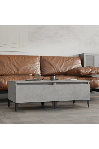 Concept Mese laterale, 2 buc., gri beton, 50x46x35 cm, lemn compozit