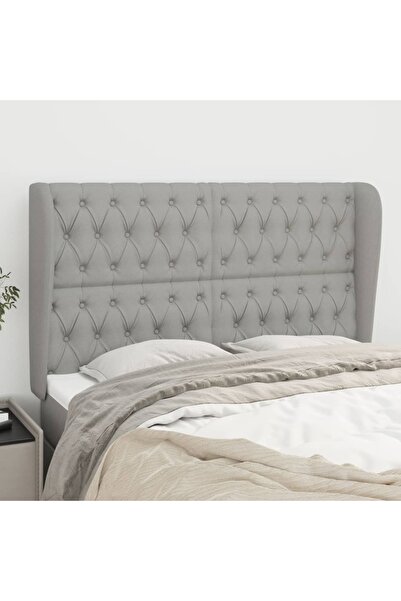 Concept Tăblie de pat cu aripioare gri deschis 163x23x118/128 cm textil