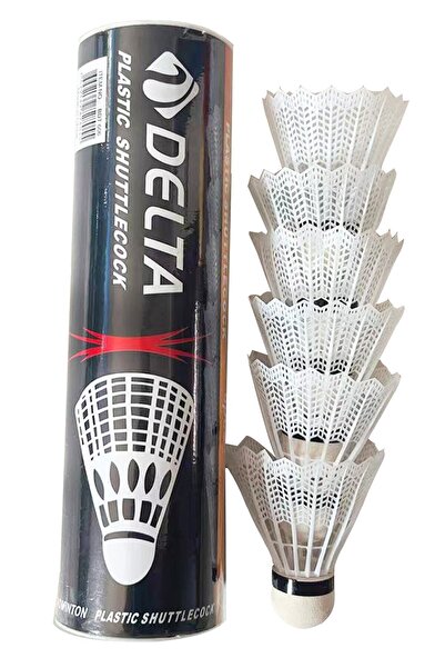 Delta 6 White Badminton Balls with Plastic Head in Practice Box