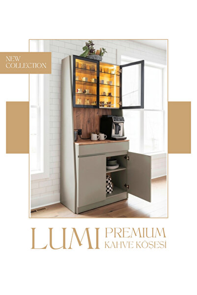 Sarenzo Lumi Led'li Kahve Köşesi | Cam Kapaklı Premium Mini Bar & Çok Amaçlı ...
