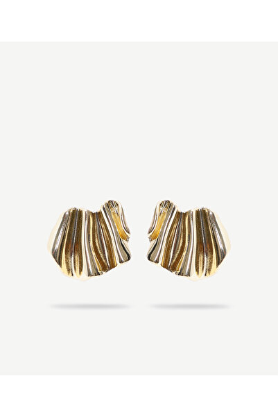 Yargıcı Dokulu Gold Küpe