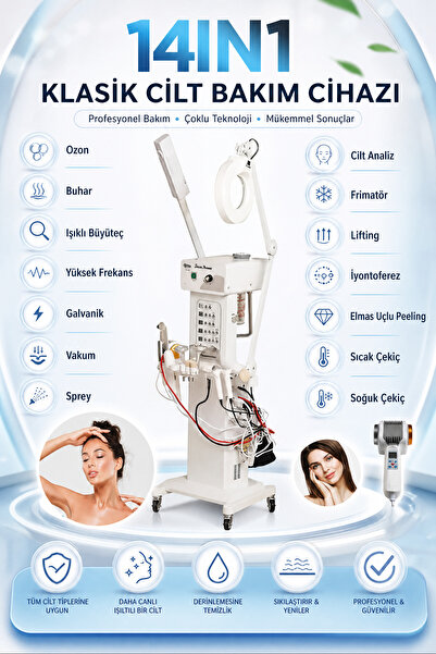 east medical 14 1 Cilt Bakım Ozon,buhar,ışıklı Büyüteç,yüksek Frekans,galvani...