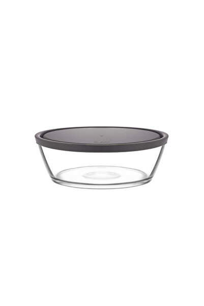 LAV Vega Glass Storage Container Single Extra Large 2370 ml Round Gray Plasti...