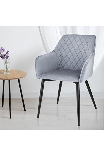 jumi Scaun tapițat APIS din catifea gri, cu picioare metalice – design modern...
