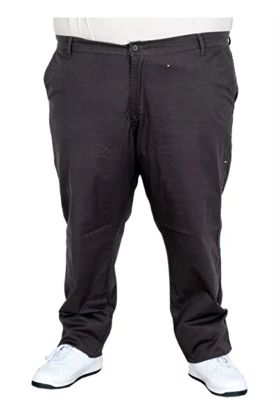 cusseli Large Size Men's Linen Milano Chino Trousers 20850 Anthracite