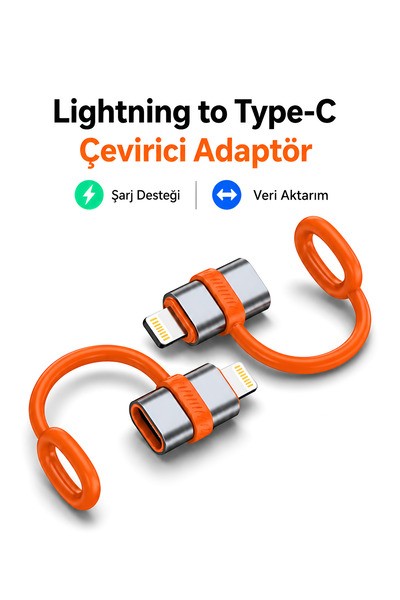 Dexmon Lightning to Type-C Adaptör Hızlı Şarj ve Veri Aktarım Uyumlu Taşınabi...