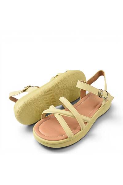 FORMAZIONE Sandale casual, femei, FORMAZIONE, 802 galben, piele 39