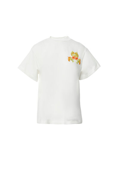 GIZIA SPORT Aplike Nakış Detaylı Basic T-shirt