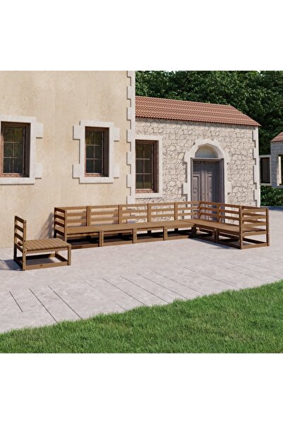 Concept Set mobilier de grădină, 8 piese, maro miere, lemn masiv pin