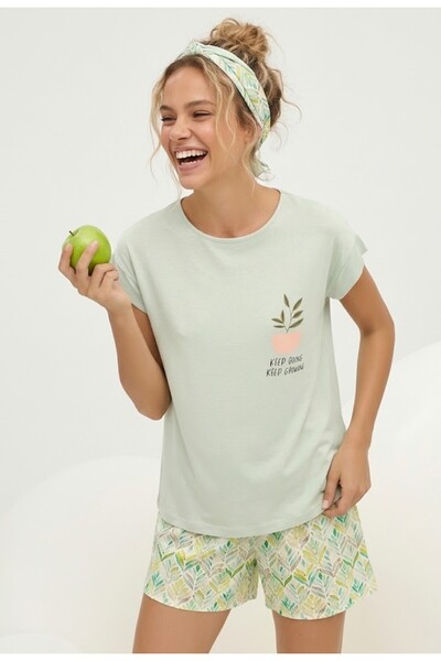 Sevim 16554 SET PANTALONI SCURT IMPRIMAT FEMEI