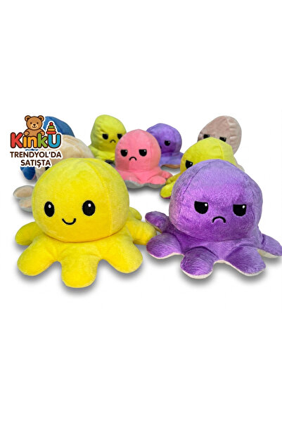 Mode Shifter Double Face Cute Vibrant Colors Plush Octopus Pillow & Sleeping Friend & Toy