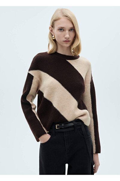 MANGO Woman Pulover tricotat cu dungi