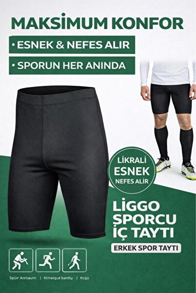 Liggo Likralı Sporcu Taytı Futbol Tayt Şort Altı Tayt