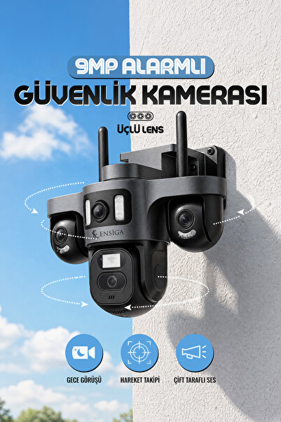 WiFi 9MP PTZ Multi Lens Night Vision Alarm IP66 360° Security Camera Outdoor