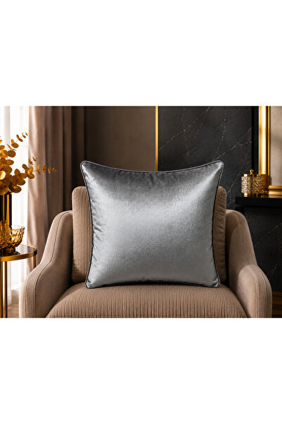 Fabricland Exclusive Imported Atlas Anthracite Color Cushion Cover 43X43 cm
