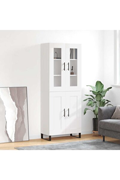 Concept Dulap înalt, alb, 69,5x34x180 cm, lemn compozit