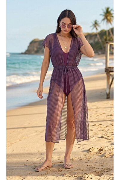 Bysenby سترة كيمونو طويلة بفتحة أمامية من BYSEN Beachwear