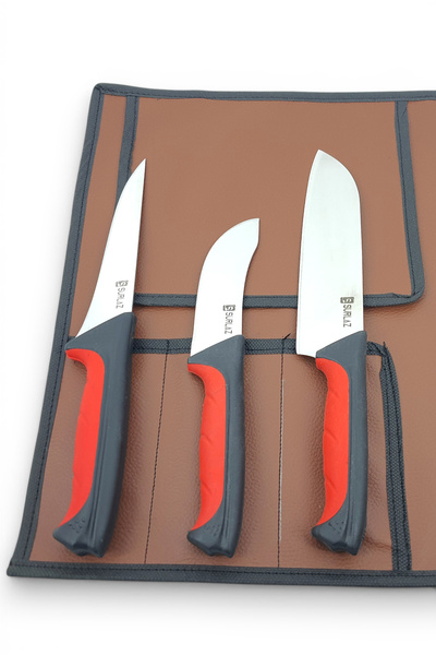 SürLaz İsme Özel Bıçak 3 Parça Vintage Bıçak Seti Şef Bıçağı Nakiri Şef Bıçağı