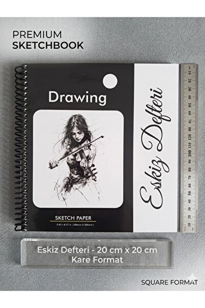 DreamArtgalery Eskiz Defteri, Çizim Defteri , Sketchbook 20cm x 20cm