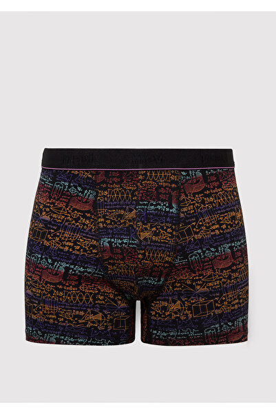 Mavi Baskılı Siyah Boxer 0910456-900