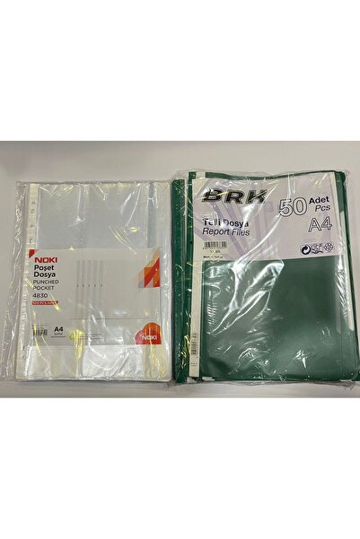 BRK NOKİ PUNCHED POCKET 4830 100 ADET POŞET DOSYA-50 ADET BRK KALİTELİ TELLİ ...